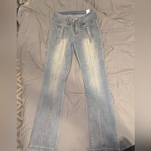 Chic Light Blue Flare Jeans for Women